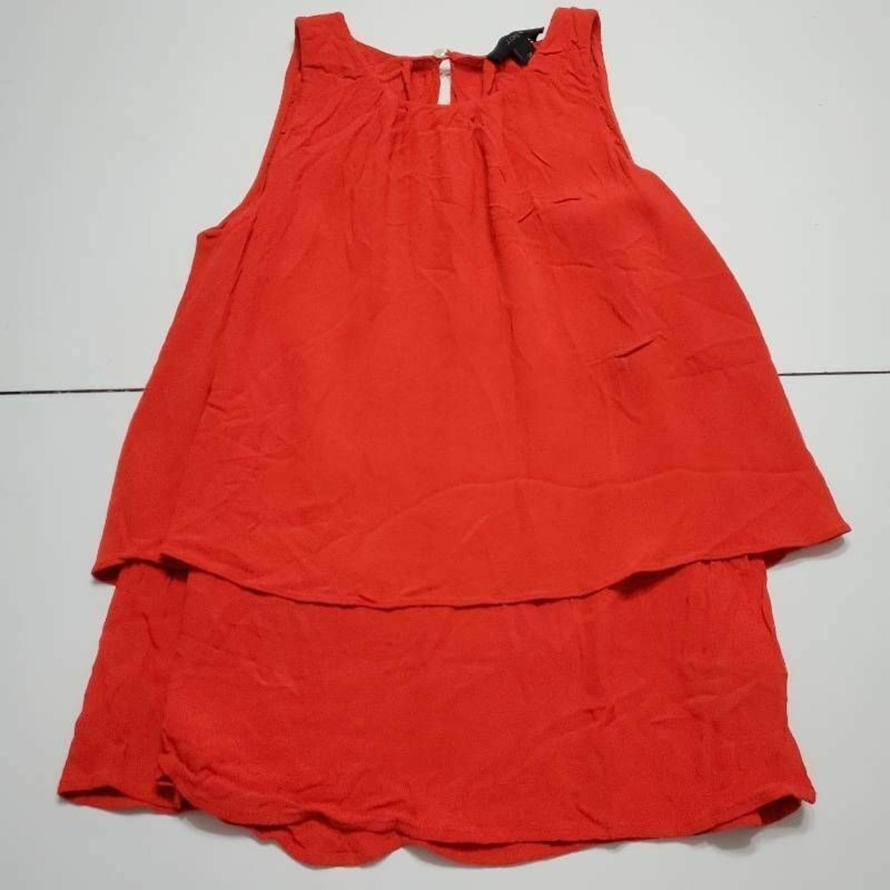J.Crew Womens Layered Top Red Sleeveless Scoop Neck Blouse Petites XS 2